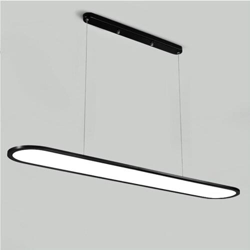 Led Dining Room Chandelier Black Rectangular Round Hanging Line Lamp Modern Simplenes Bar Counter Office Decoration Pendant Lamp