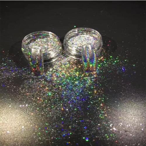 0.2G/Box GALAXY HOLO Nail Flakes Magic Holographic Chameleon Flakes Bling Rainbow Nail Flakes Chrome Powder