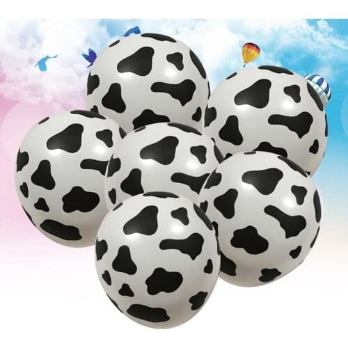 10pcs/lot!! Cartoon Animals Foil Cow Print Latex Balloons For Farm Theme Birthday Party Decorations Baby Shower Supplies