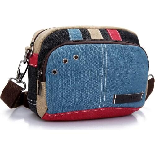 2019 Cotton Canvas Bag New Style Color Contrast Korean-style One-Shoulder Sling Bag Crossbody Bag Sport and Leisure Bag A2-30