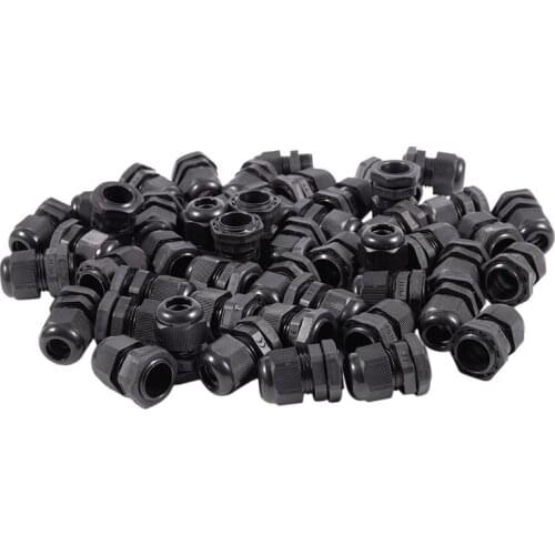 Promotion! 50 x Black Plastic Waterproof Connector PG11 5-10mm Diameter Cable Gland