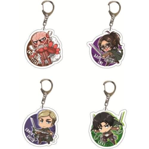 Shingeki No Kyojin acrylic key chain pendant Anime Fans Keyrings