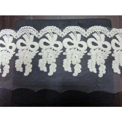 Free shipping Flower white cotton embroidered lace,3-15cm width,XERYzy24