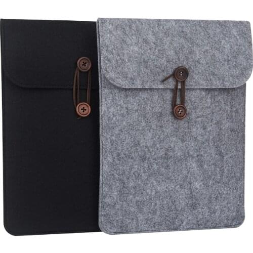 Wooden Button Sleeve Bag Case For iPad 10.2 2020 Mini 5 4 Air 3 2 2019 Cover For iPad Pro 10.5 Samsung Kindle Tablet e-Book Case