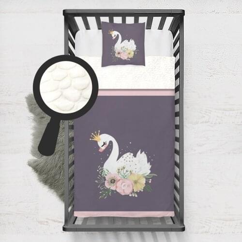 Kids Minky Blanket Super Soft and Warm Baby Blankets Children for Couch and Bed Little Princess Noble Flower Swan Model 064