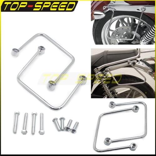 For Harley Softail FLSL FXBB 2018-21 Motorcycle Rear Gloss Chrome Saddlebag Support Brackets 90201769 For Harley Street Bob FXBB
