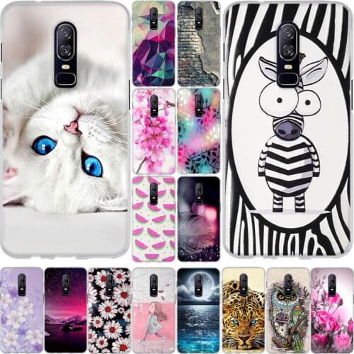 For OnePlus 6 Case One Plus 6 1+6 Phone Case Cover Soft TPU Silicone Phone Cover for One Plus 6 Case Cute Pattern Fundas Capas
