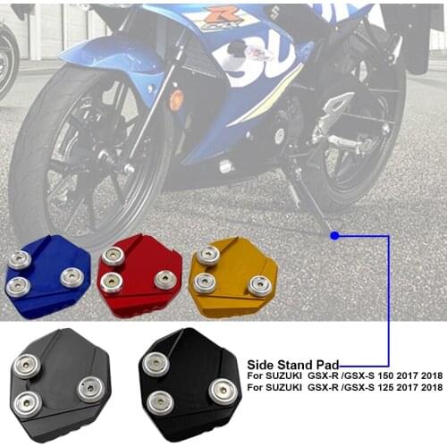 For SUZUKI GSX-R GSX-S 150/125 2017 2018 CNC Kickstand Side Stand Extension Pad Foot Support Plate 17 18 GSX R GSX S 150 125