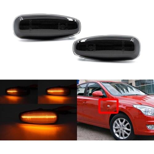 Smoked Lens Sequential Dynamic Amber Led Side Marker Lights For Hyundai I30 MK1 Elantra Touring Azera Grandeur For Kia Ceed MK1