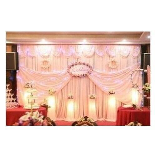 Hot 3m*6m wedding stage curtain wedding background drop curtain wedding backdrop curtain with swag wedding drapes