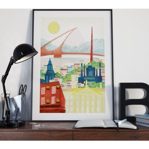 Ireland Print | Dublin Print | Large Dublin Poster | Irish Art | Dublin Wall Art