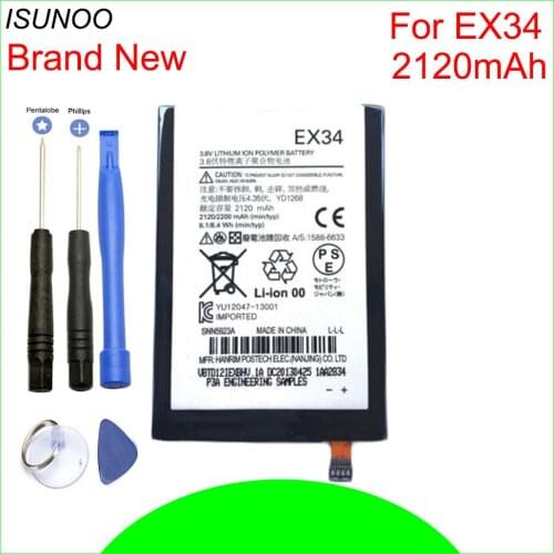 ISUNOO 2120mAh EX34 battery for Motorola Moto X XT1058 XT1053 XT1060 XT912A cell phone battery With Repair Tools