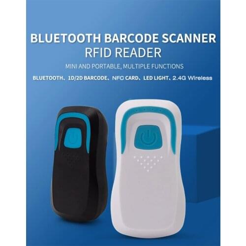 Mini Portable Card Reader NFC 1d/2D Bluetooth+2.4G Barcode Scanner+Smart Card Reader (HR58)