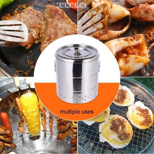 Creative Smokeless BBQ Home Indoor And Outdoor General Health Type Stainless Steel Grill Simple Portable Charcoal Grill 43*39cm