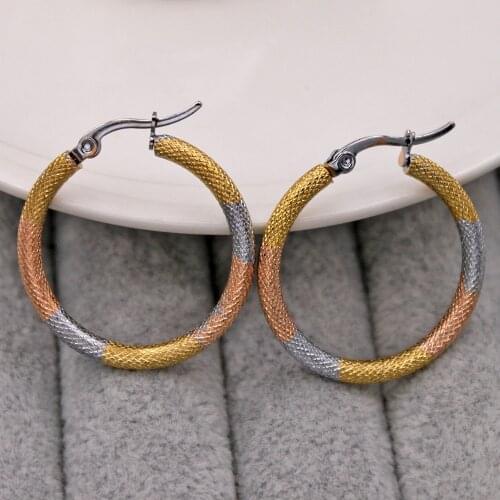 Fashion Copper Large Dye Hoop Earrings for Womens Gold Plated Filled Women Earrings Fashion Jewelry Accessories wedding Gift