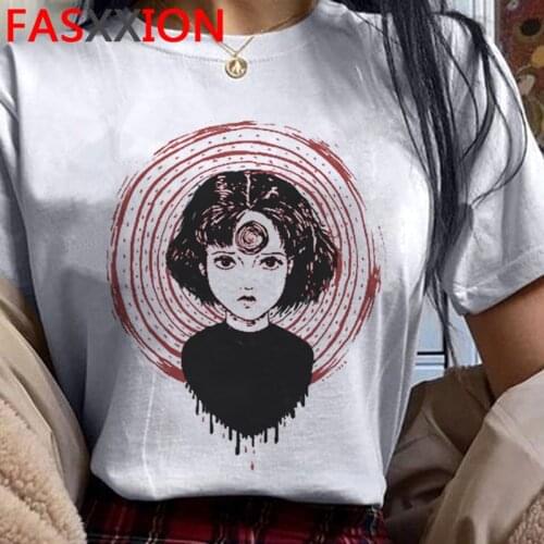Junji Ito top tees clothes men japanese harajuku white t shirt aesthetic 2021 summer top t-shirt kawaii vintage