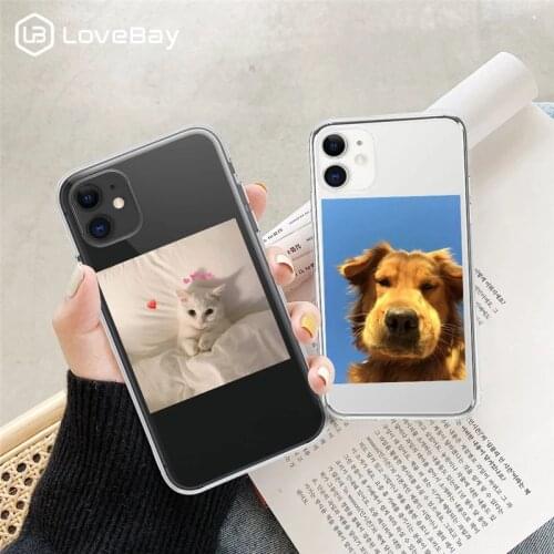 Lovebay Funny Animal Dog Cat Pattern Phone Case For iPhone 11 12 Pro Max X XR XS Mini 7 8 Plus SE 2020 Soft TPU Clear Back Cover