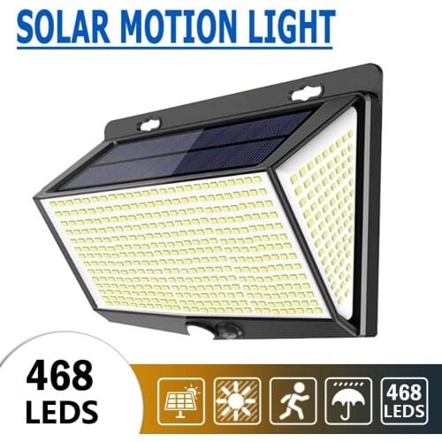 468 LED Solar Light Motion Sensor Wall Mounted Home Street Lamp Decoration Automatic adjust brightness Garden Wall Light