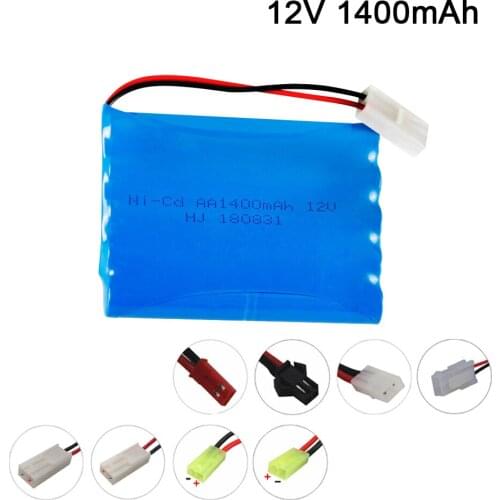 12V 1400mAh NICD Battery for RC Toy Car Boat GUN TANK Truck Trains RC toy Model AA Batteries 12v Ni-CD Battery Pack 1pcs