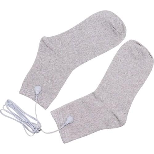 One Size Conductive fiber TENS/EMS electrode Socks Reflexology for physical therapy Massage Socks+2 Kinds of cable(110cm)