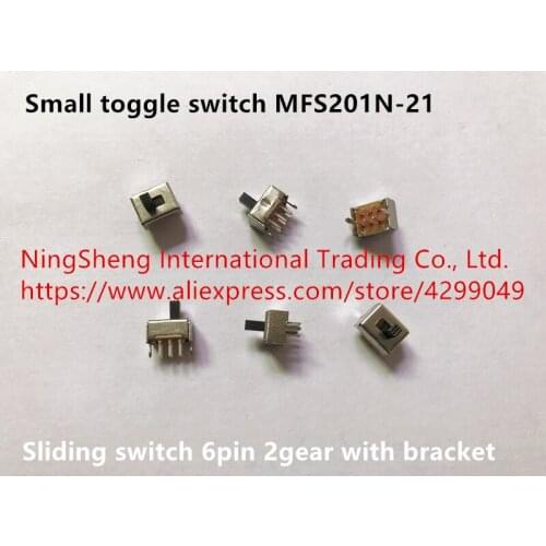 Original new 100% small toggle switch MFS201N-21 sliding switch 6pin 2gear with bracket