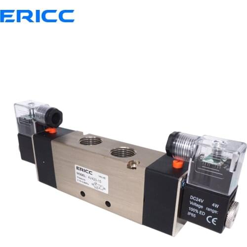4V420-15 Pneumatic Flow Adjust Solenoid Valve 5 Way 2 Position Electric Magnetic Valve DC24V DC12V AC380V AC110/220V
