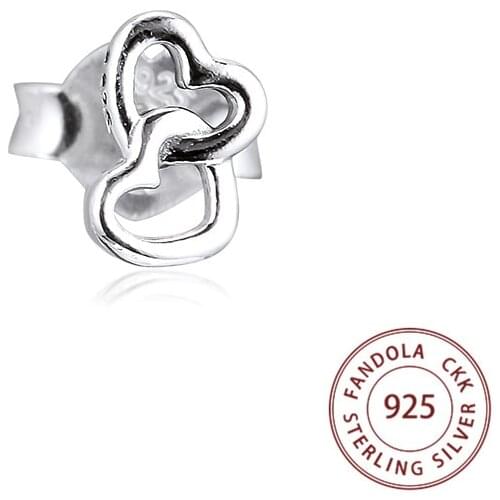Authentic 925 Sterling Silver My Loves Single Stud Earrings for Women Earring Fashion Jewelry pendientes brincos