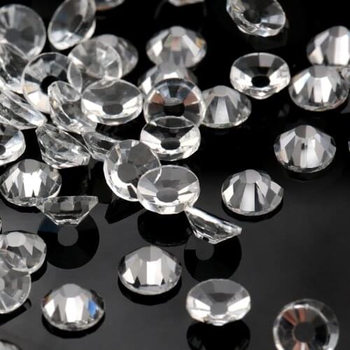 Transparent Stone SS10-SS20 Glass Clear Gem 3D Nail Rhinestones,1440Pcs Flat Back Non Hotfix Rhinestone 1440Pcs