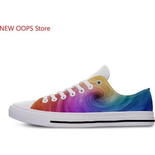 Colorful vortex Tie Dye swirl Abstract Rainbow New Arrive Lightweight Classic Canvas Shoes Men Women Casual Breathable Sneakers