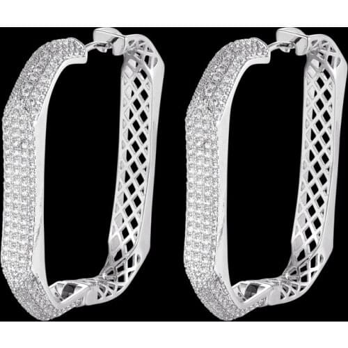 Zlxgirl Luxury Brand Metal Gold copper Wedding Earring women gifts AAA Mirco Paved zircon Bridal Earrings mix plated Ear Cuff