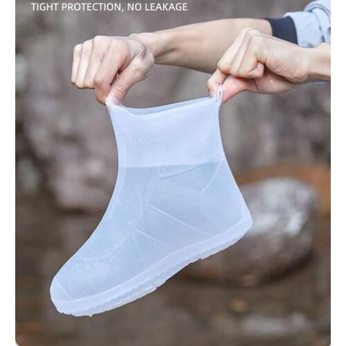 Silicone rain boot cover men women shoe cover waterproof rain boots adult non-slip thick wear-resistant bottom rain boot cover