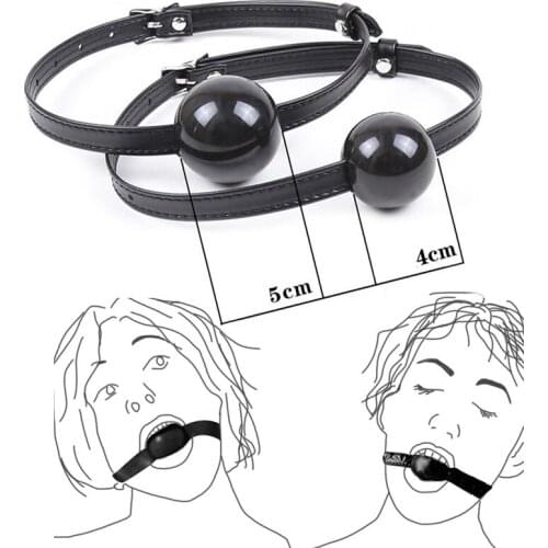 2 Size Silicone Sex Ball Gag Open Mouth Plug Slave BDSM Bondage Leather Muzzle Strap Oral Fixation Erotic Sex Toy For Men Woman