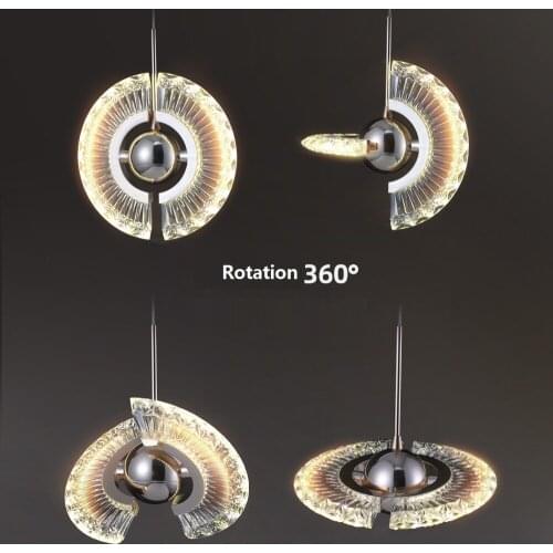 Nordic Rotated Pendant Lamp Luxury Restaurant Bar Aisle Window Bedroom Bedside Modern Minimalist Flying Saucer Led Chandelier