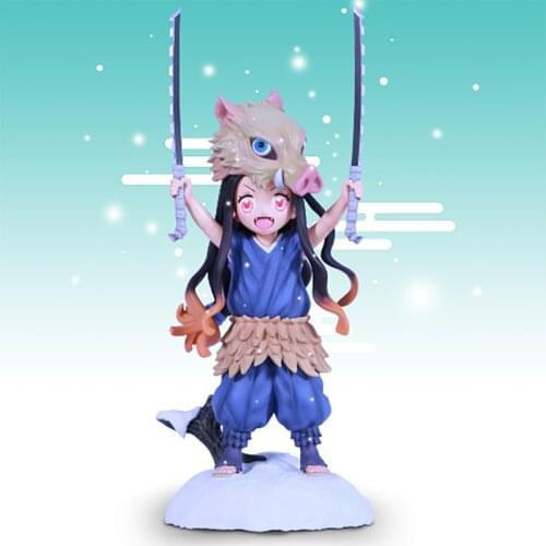 Demon Slayer Kamado Nezuko COS Hashibira Inosuke GK Resin Limited Statue Figure