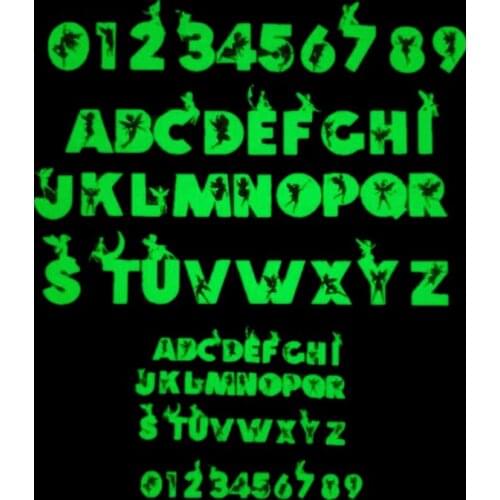 Patches Noctilucent Fairy Maiden Stickers for Clothes Thermal Transfer Printing Pattern Decoration Numbers Letter Luminous Patch