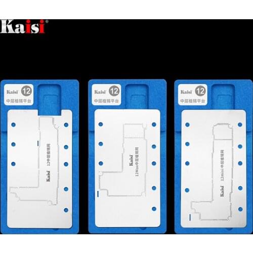 Kaisi BGA Reballing Stencil Middle Frame Platform For iPhone 12 mini/12/12 Pro Max Motherboard Mid-Layer Planting Tin Template