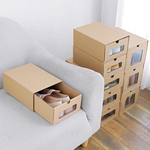 Drawer shoe box transparent shoe storage box for men and women organize storage box thick kraft paper shoe box
