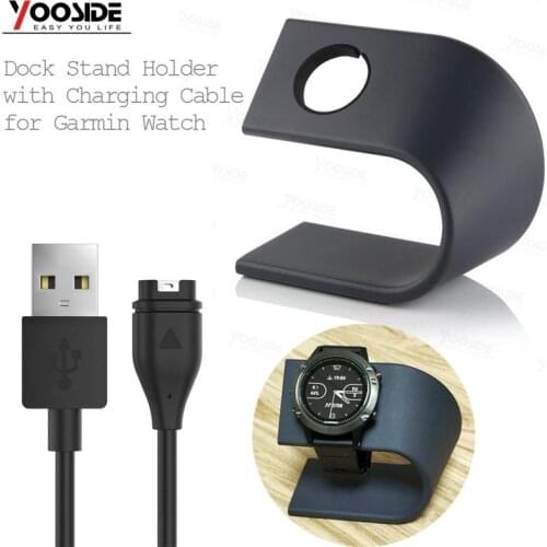 YOOSIDE Aluminum Alloy Metal Desktop Dock Station Holder With Charging Cable for Garmin Fenix 6/5X/Forerunner935/5s/Vivoactive 3