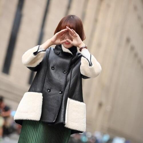 Real Fur Coat Women Sheep Shearing Winter Coat Women Korean Motorcycle Jacket Women Clothes 2020 Manteau Femme HK16030 YY1114