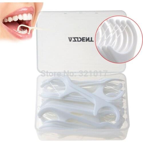 1Box 50 pcs Polyester ToothPicks Teeth Stick Flossers Pick Tooth Cleaner Oral Hygiene Dental Floss