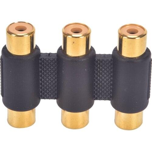 1pc 3 Rca Phono To Rca Phono Female Connector/coupler Female Socket Coupler Extension Adapter