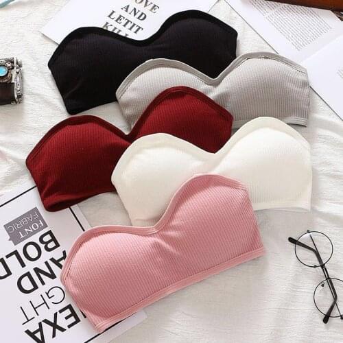 1PCs Sexy Strapless Top Women Tube Top Wrapped Bra Cropped Bandeau Top With Pad Stretchy Lingerie Girl Underwear Tube Tops