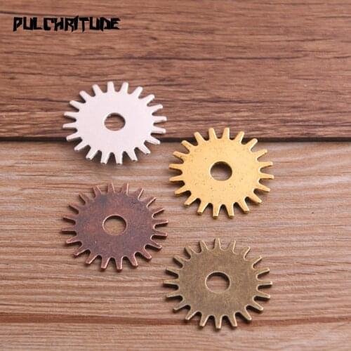 10PCS 25mm Four Color Vintage Metal Zinc Alloy Steampunk Gear Charms Fit Jewelry Pendant Charms Makings