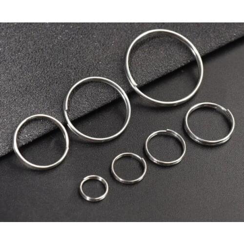 8-16mm 100pcs Key Holder Open Jump Rings Split Rings Double Loops Circle Keychain Ring Connectors for Jewelry Making Wholesale