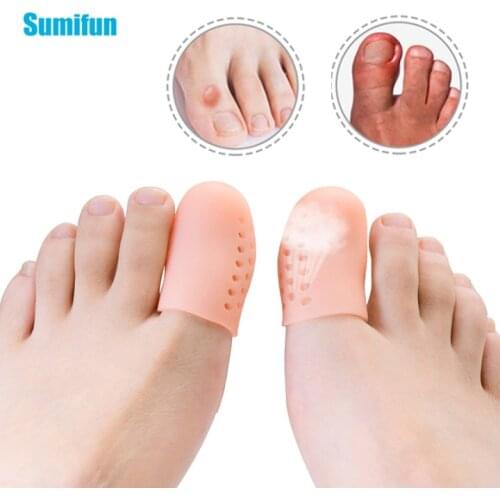 2/4/10pcs Breathable Silicone Toe Sleeve Cap Separator Foot Corns Blisters Cover Prevent Calluses Thumb Overlapping Care Kit