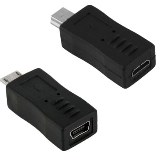 1 Pcs Black Micro USB Female To Mini Male Adapter V3 V8 Charger Converter Adaptor 5Pin