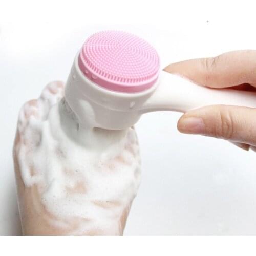 2 IN 1 facial cleanser Brush silicone face washer 3D Double Side Exfoliating Blackhead Face Skin Care Tool face wash brush soft