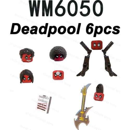 6pcs/set Deadpool series Assemble Building Blocks Bricks Superhero Model Figures Toys Children Gifts WM6050