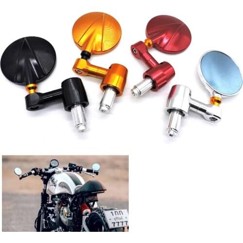 7/8" 22mm Universal Motorcycle rear view mirror Overall CNC Aluminum Handle Bar End Side Rearview Mirrors