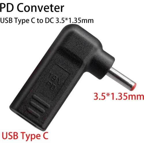Female USB Type C To DC 3.5*1.35mm Male Laptop Power Adapter Converter Jack PD Spoof Decoy Trigger Plug Fast Charging Head